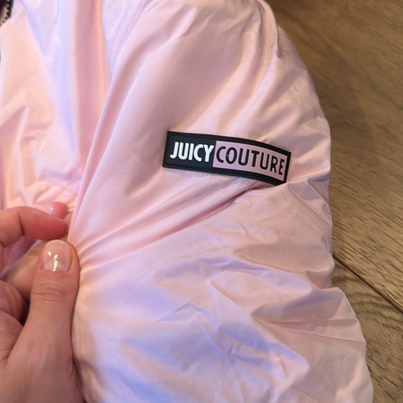 Juicy Couture Girls Pink Puffer Jacket Coat Parka with Fur Hoodie - 10/12 (M) - Picture 4 of 8